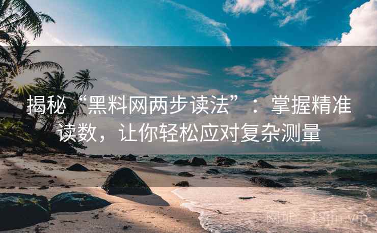 揭秘“黑料网两步读法”:掌握精准读数,让你轻松应对复杂测量