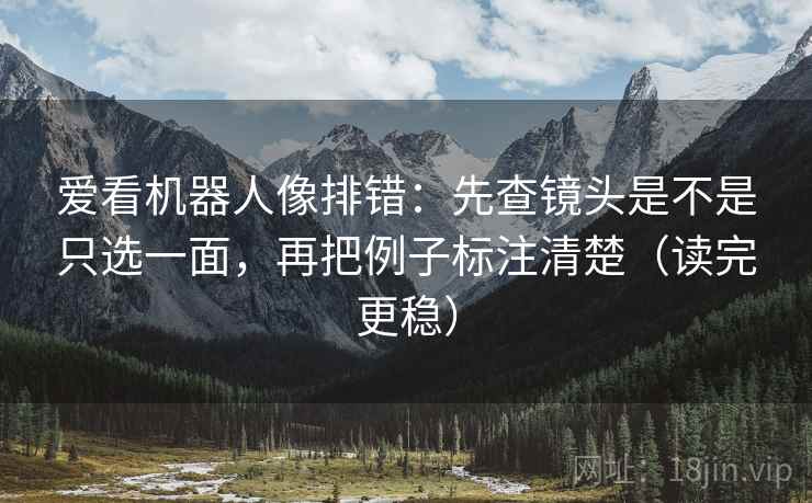 爱看机器人像排错:先查镜头是不是只选一面,再把例子标注清楚(读完更稳)